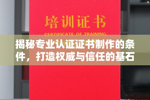 定安揭秘专业认证证书制作的条件，打造权威与信任的基石