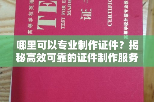 定安哪里可以专业制作证件？揭秘高效可靠的证件制作服务