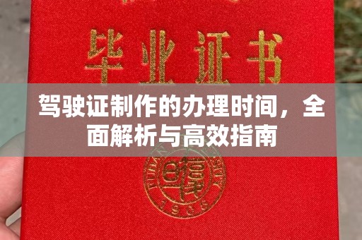 定安驾驶证制作的办理时间，全面解析与高效指南