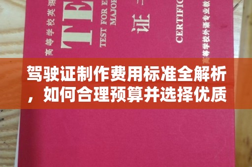 定安驾驶证制作费用标准全解析，如何合理预算并选择优质服务？